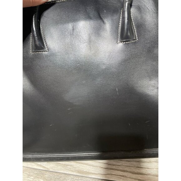 Dooney & Bourke Black Leather Tote Shoulder Bag Purse Handbag ParaSole Made USA - Picture 5 of 13